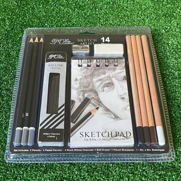 Art Set Essentials Sketching Pencil 14 Pcs Supplies Drawing Craft Sketch Pad NEW - Picture 1 of 10